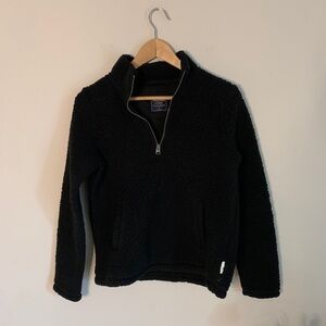 Abercrombie and Fitch Black Sherpa Quarter Zip